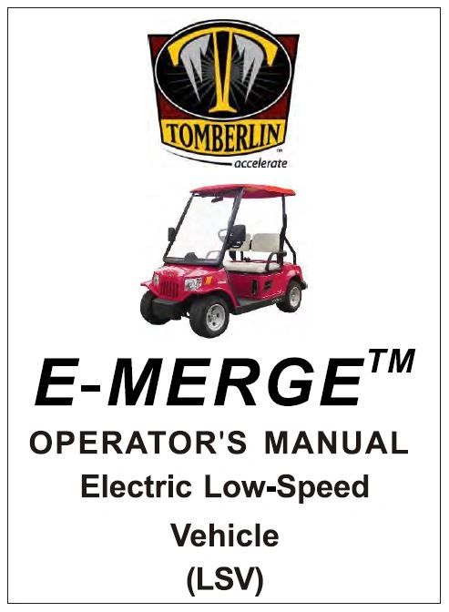 Operator Manual | Tomberlin E-Merge 2010 2011